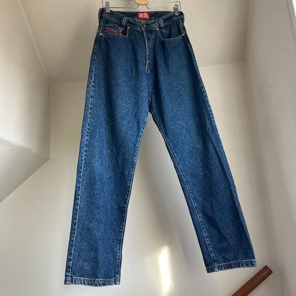 Vintage Balloon Leg‎ Diesel Saddle Blue Jeans Buttonfly Size 32 Men's Women's - Picture 1 of 11